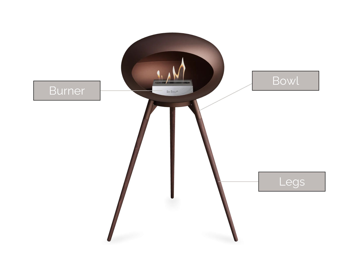 Mocca Ground Wood High Fire Pit (Smoked Oak Base)