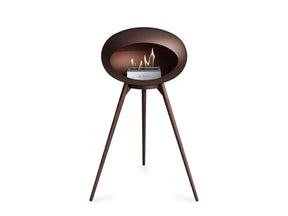 Mocca Ground Wood High Fire Pit (Smoked Oak Base)