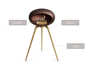 Mocca Ground Wood High Fire Pit (Rose Gold base)