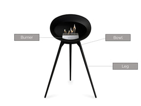 Black Ground Wood High Fire Pit