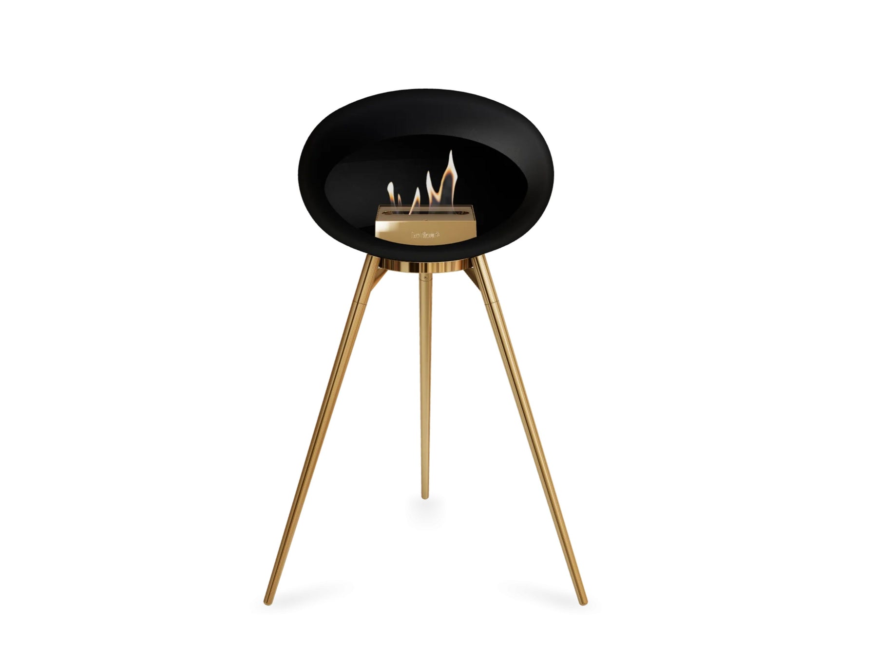 Black Ground Wood High Fire Pit (Rose Gold Base)