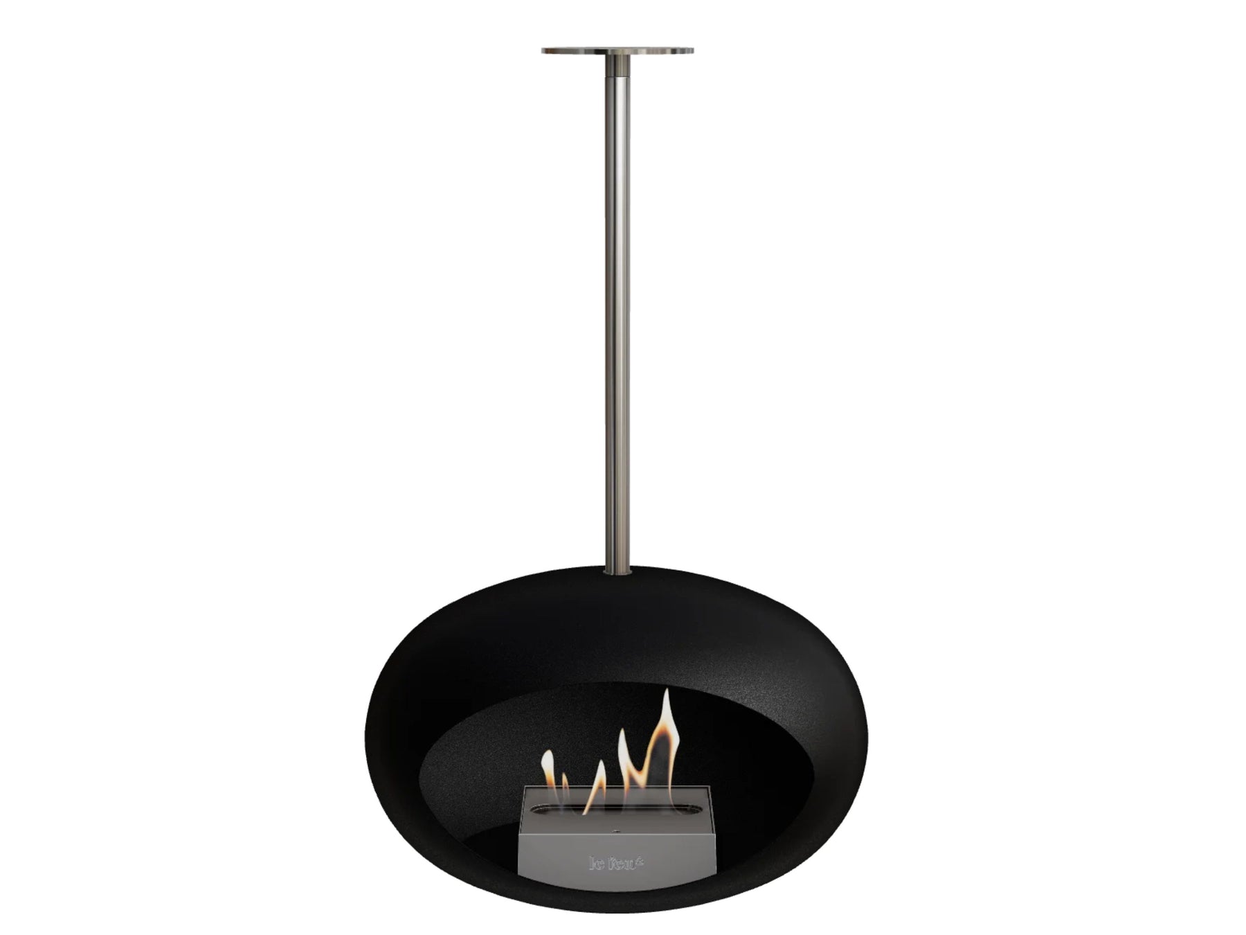 Black Sky Hanging Fire Pit (Polished Steel Pole)