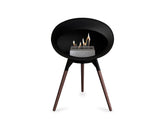 Black Ground Wood Low Fire Pit (Smoked Oak Base)